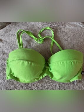 La Vie En Rose Neon Lime Green Push Up Bikini Top